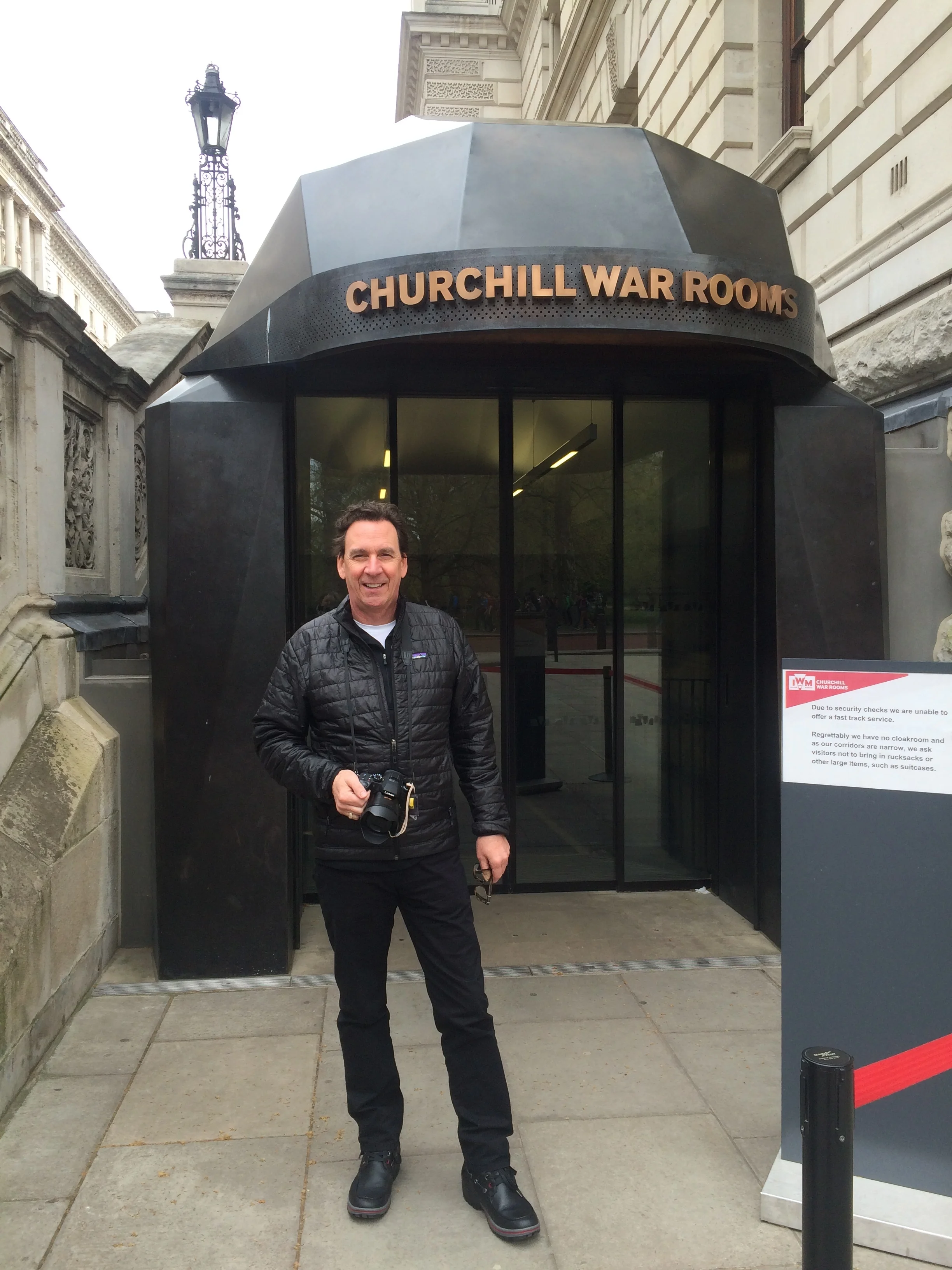 Tom outside of the Cabinet War Rooms
