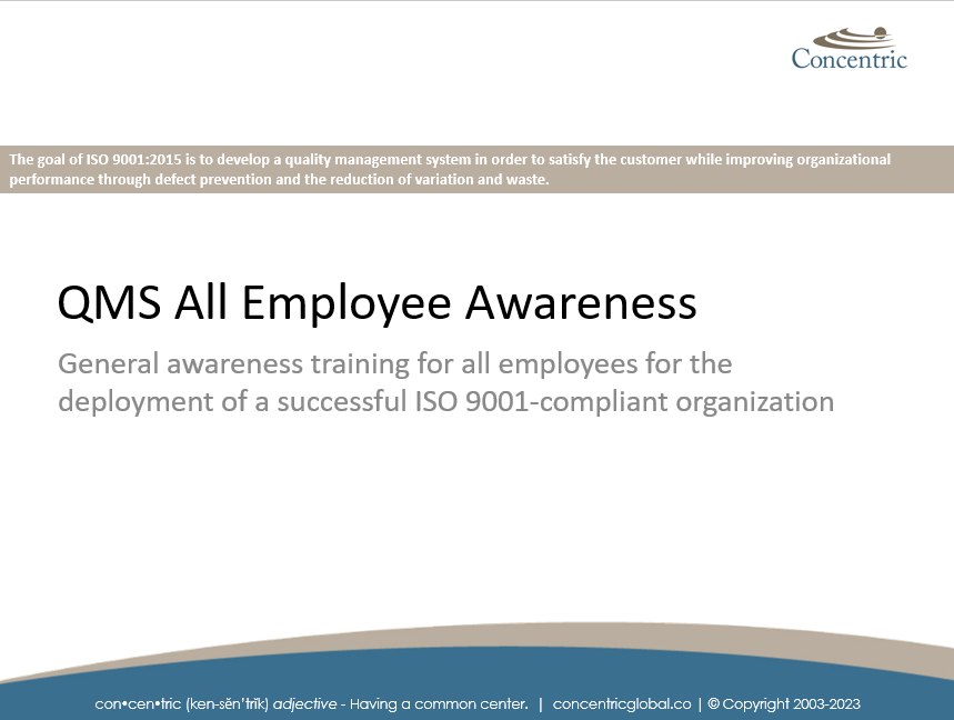 Iso 90012015 Awareness Training