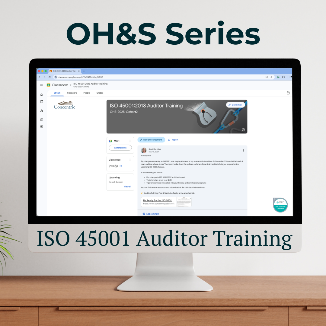 OH&S Series | ISO 45001 Health & Safety Management Systems