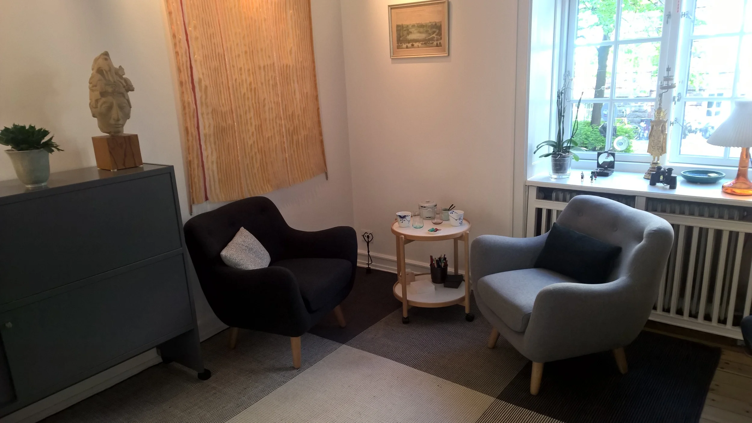 Kontoret på Østerbro er designet til coaching.