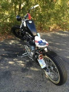 Years ago bought this bike at a yard sale all busted up and sat in pieces in my shop. I always wanted to make a hard tail, so I recently restored it.This is a 1969 Harley Ironhead.