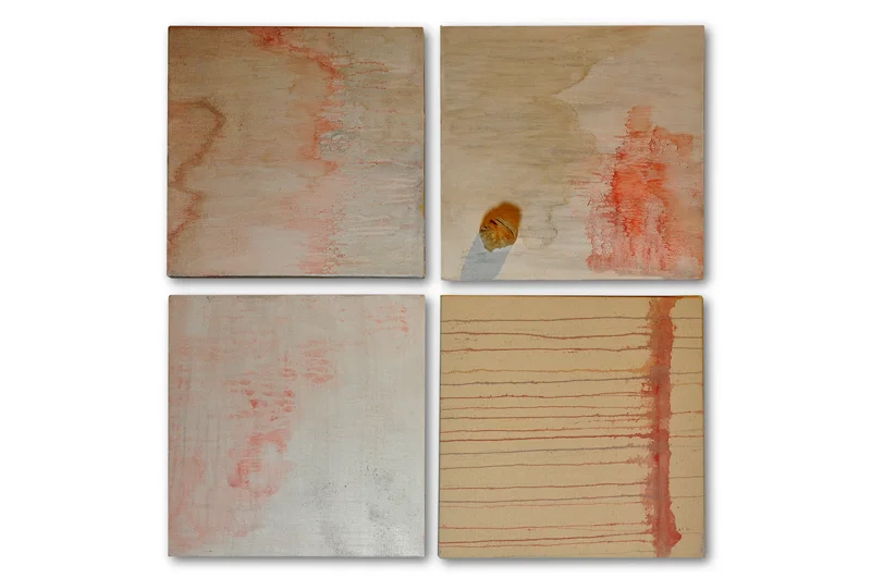  Finding hope - 2014  Acrylic and pigment in canvas and wooden boards  -&nbsp;each 12 x 12 in 