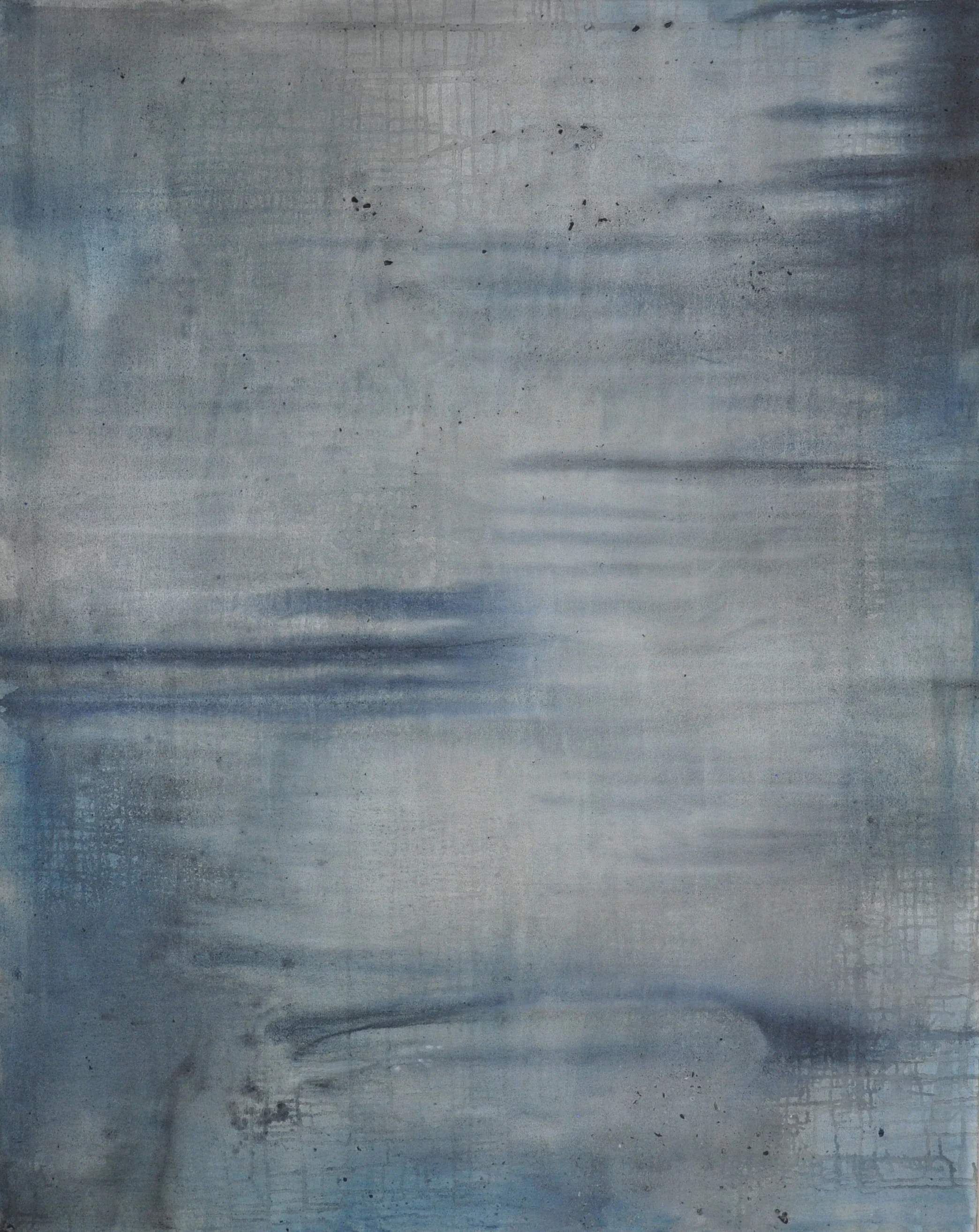  Moon bathing - 2016  Acrylic and pigment on Canvas  - 48 x 60 in 