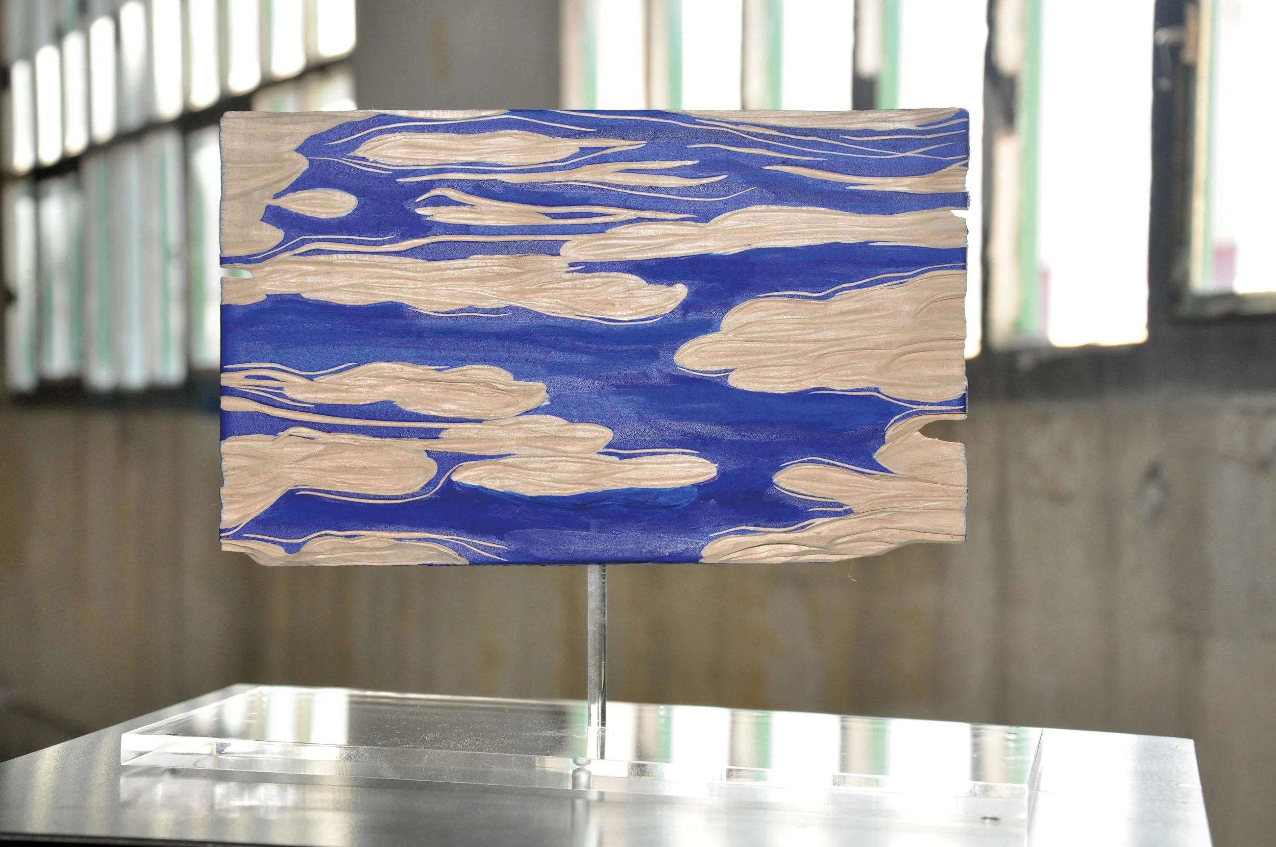 Pensamiento 6 | 2017 Basswood 6.5"H x 10"W - methacrylate base 5"H x 12"W