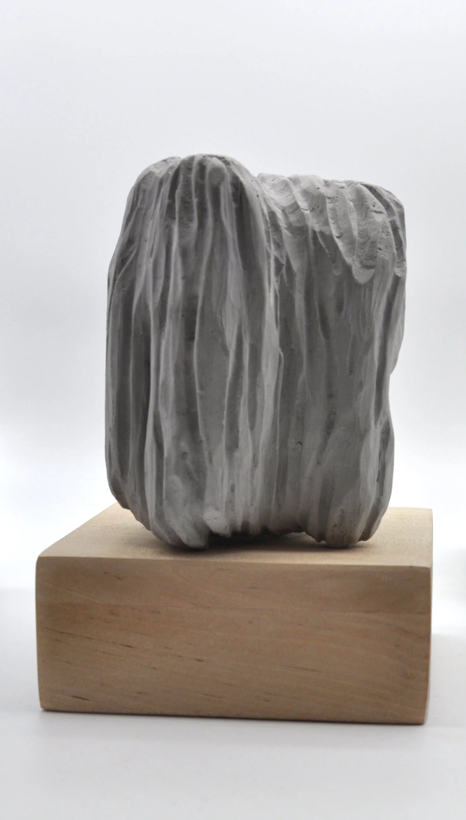  Sculpture III | 2021  Hydrocal, pigment and birchwood.  21x 10,5 x 10 cm 