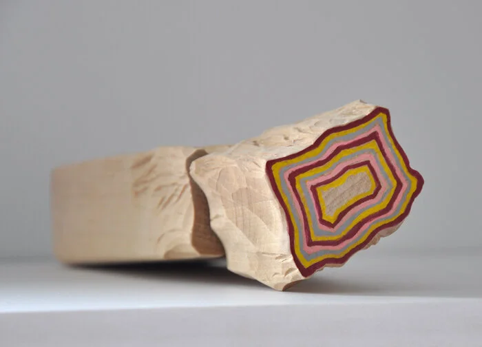  Flor de crecimiento X | 2020 Birchwood, pigment and acrylic. 25x 7 x 5 cm 