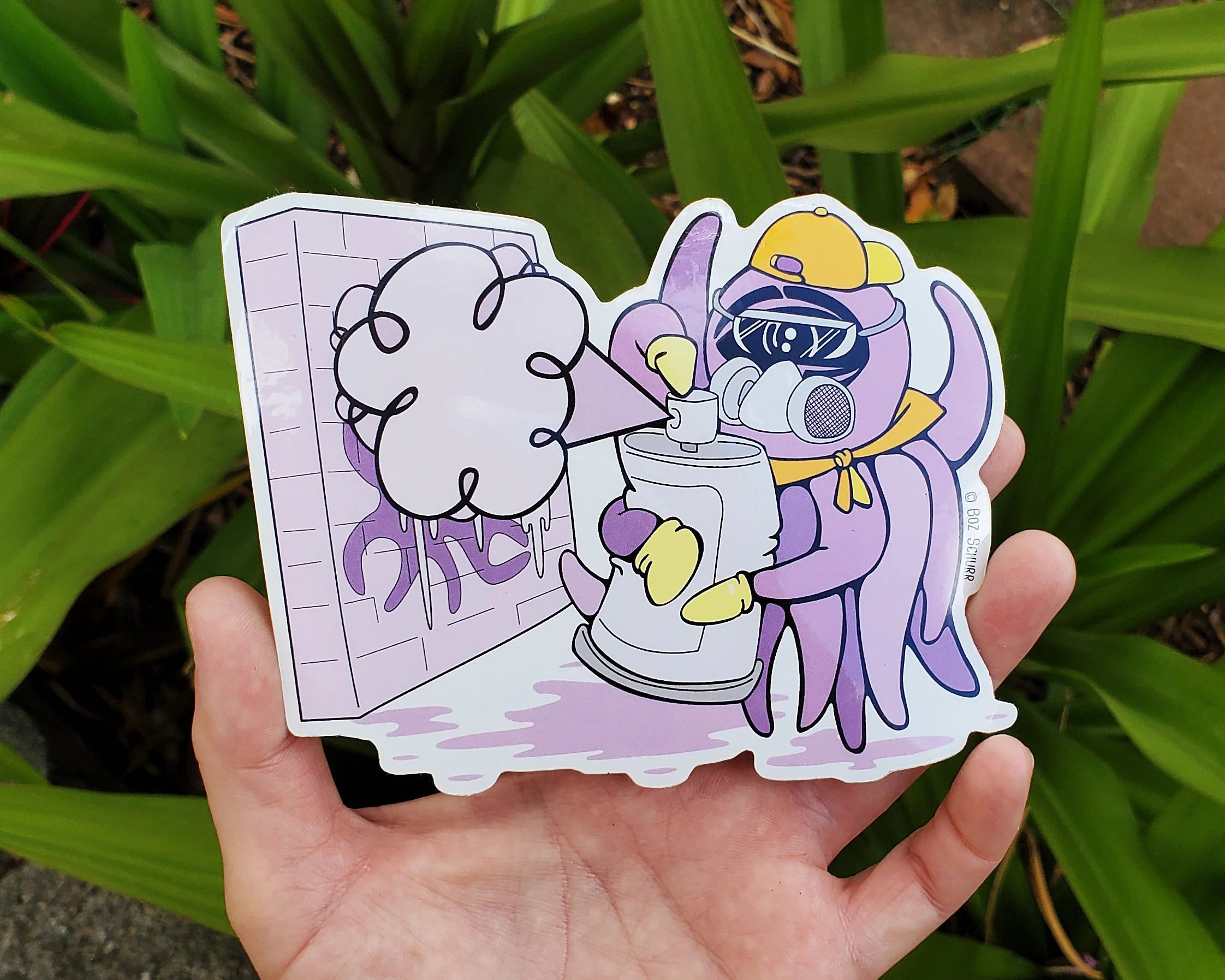 Purple Graffiti Squid