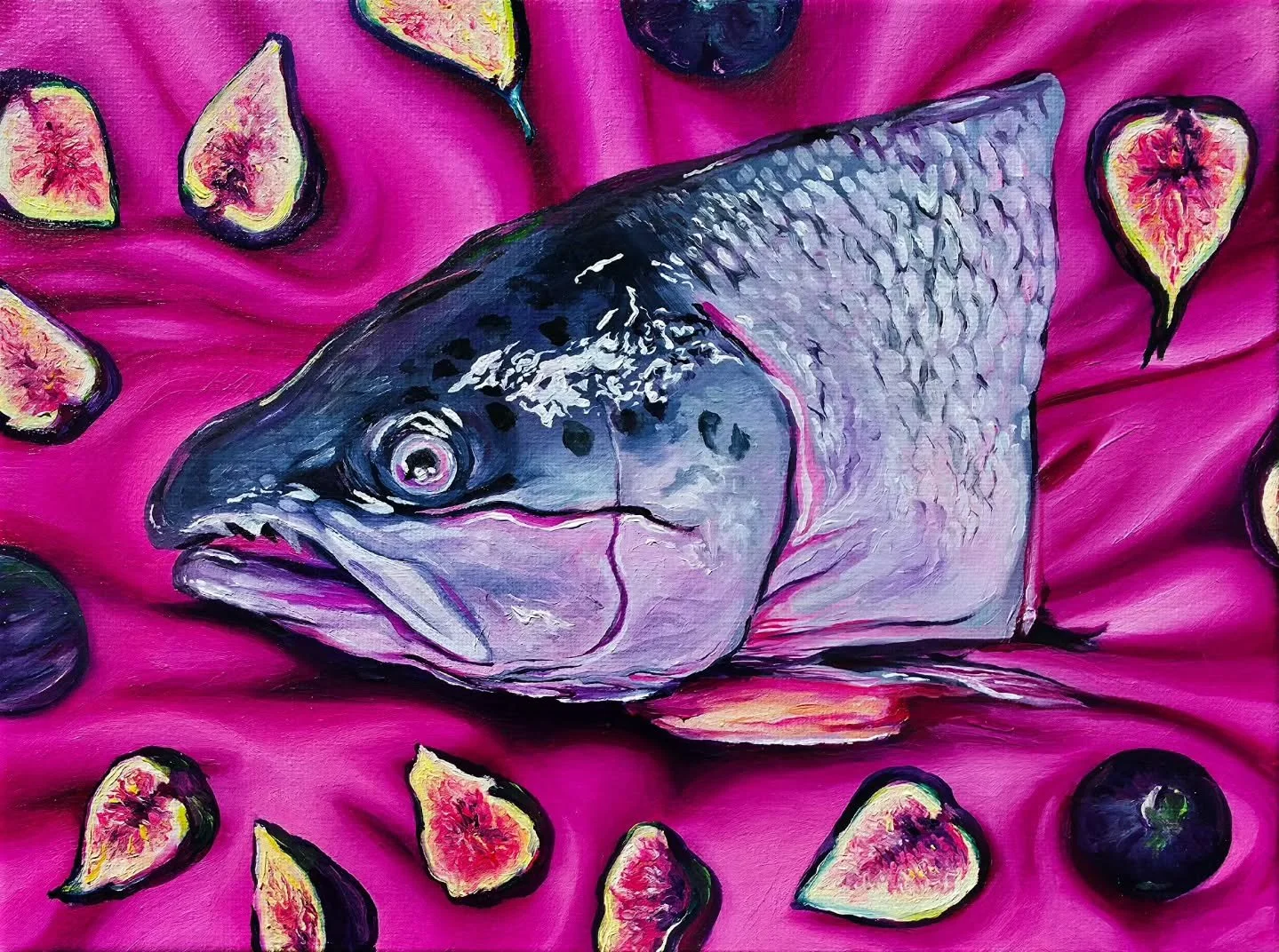 We're open! New work is up!

"Pink FEEESF and FIIIGS" 9in X12in, Oil on Canvas, 2025 

Please come by @hoomaluhiabotanicalgarden to see the 66th annual @windwardartistsguild members shows! Festivities start at 12:30 today! See you there! 

