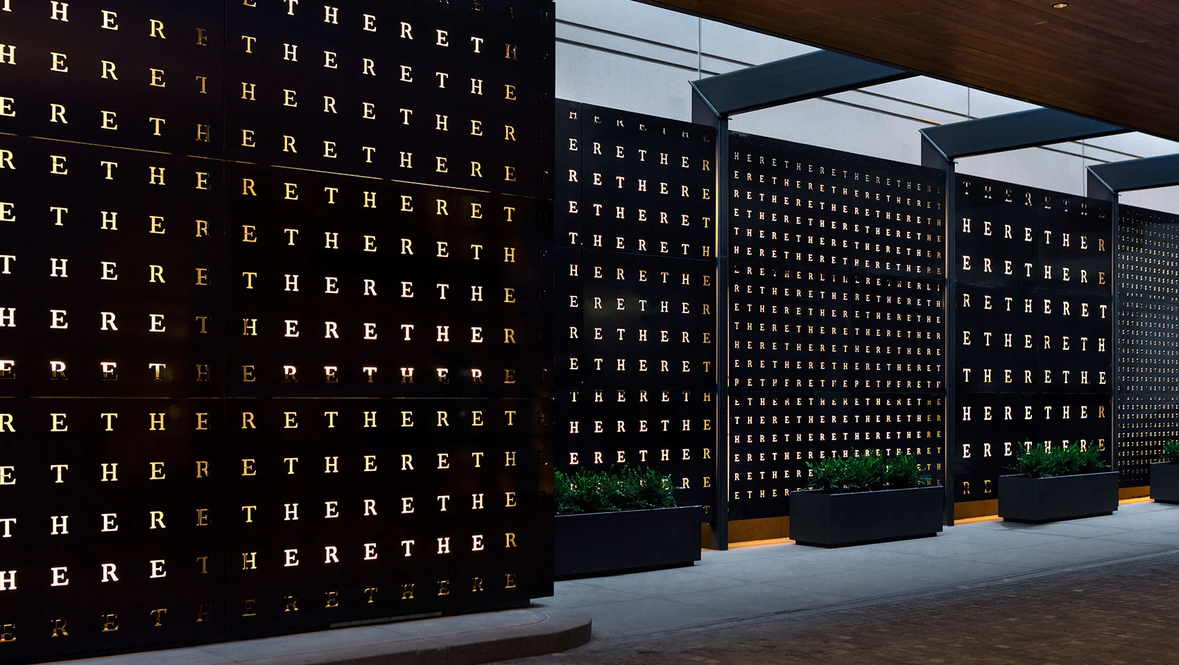 T/HERE  2017 aluminum, steel, lighting commission for the  Born Hotel