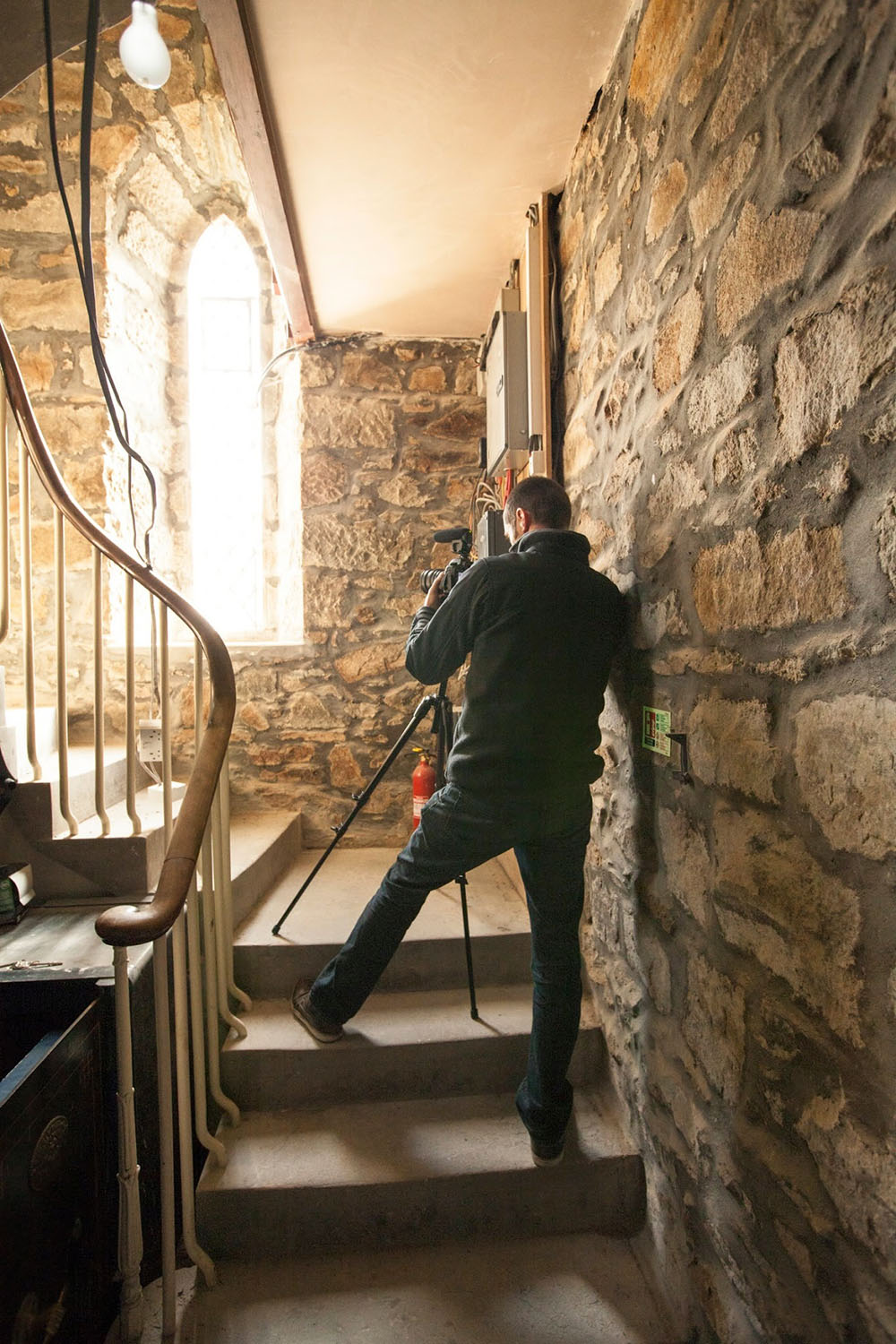 Filming at the church in Methlick