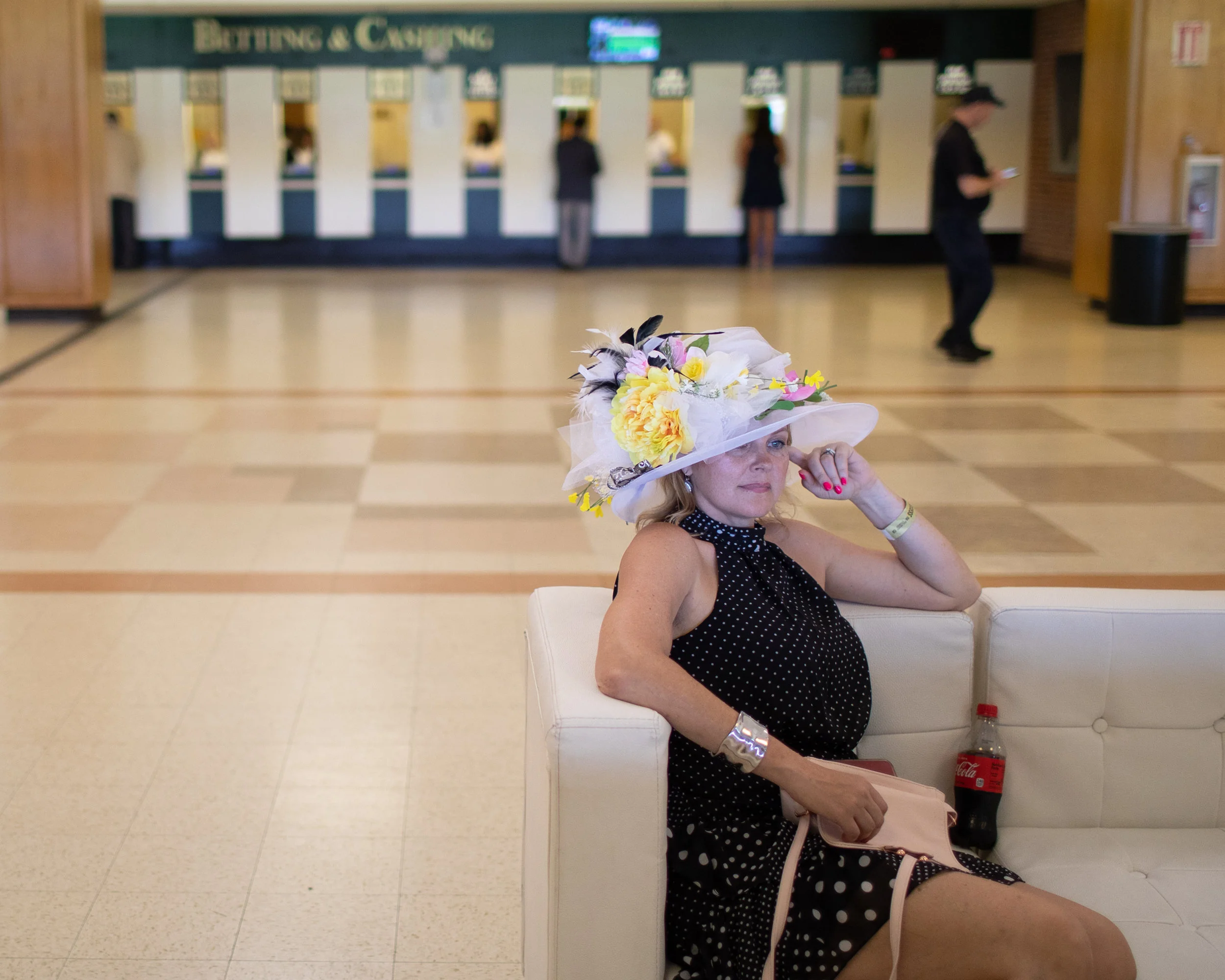 Shanyn Nelson, from Ellicott City, MD, was completing a bucket list item to see all three races of the Triple Crown. She started making her own hats with a friend this year and both are working to create a business to sell affordable race day hats.