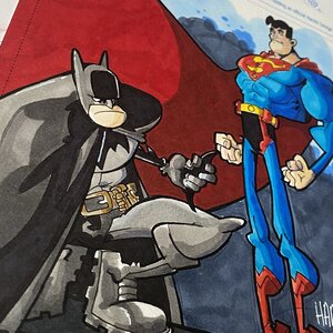 Highrise Meeting: Superman and Batman Original Artwork for Sale — Harold  George