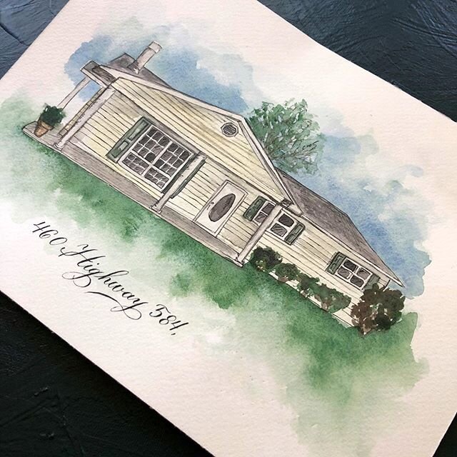 I had the pleasure of painting this house portrait for a dear friend who recently sold their house. This was my first ever house portrait and her reaction was well worth the time, the trial and error, the mindset of thinking I&rsquo;ll just throw thi