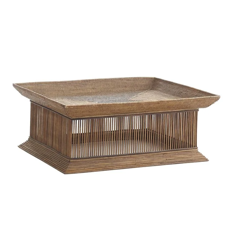 This spindle rattan coffee table from Wisteria makes my heart sing and can take your room from drab to fab in seconds