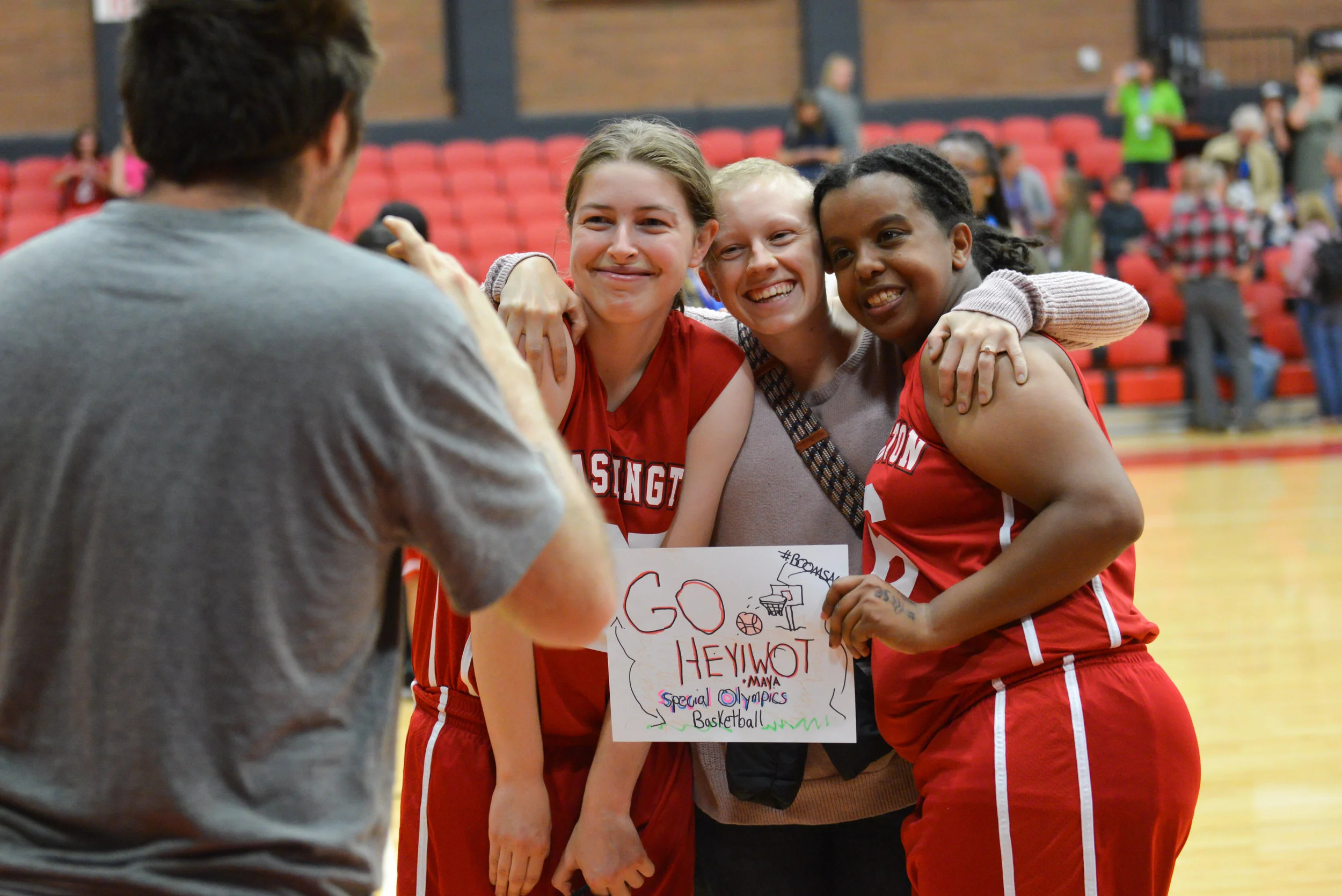 SPECIAL OLYMPICS BASKETBALL AT SEATTLE UNIVERSITY. WOMEN WASHINGTON (RED) VS KANSAS (BLUE), Select