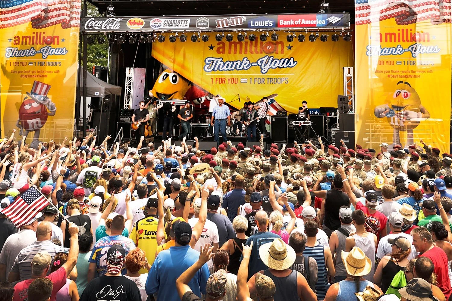  We kicked off the summer with a Million Thank-Yous tour that brought the message to the masses at NASCAR races, country music concerts, and other popular festivals &amp; celebrations across the country.   