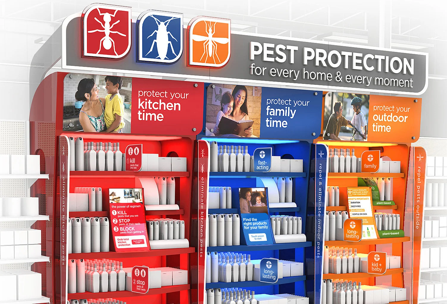   PEST AISLE REINVENTION  Trying to find the right pest control product can really bug you. We reinvented the entire category through the lens of how people think about pest protection in real life. The result is a navigation experience that is more 