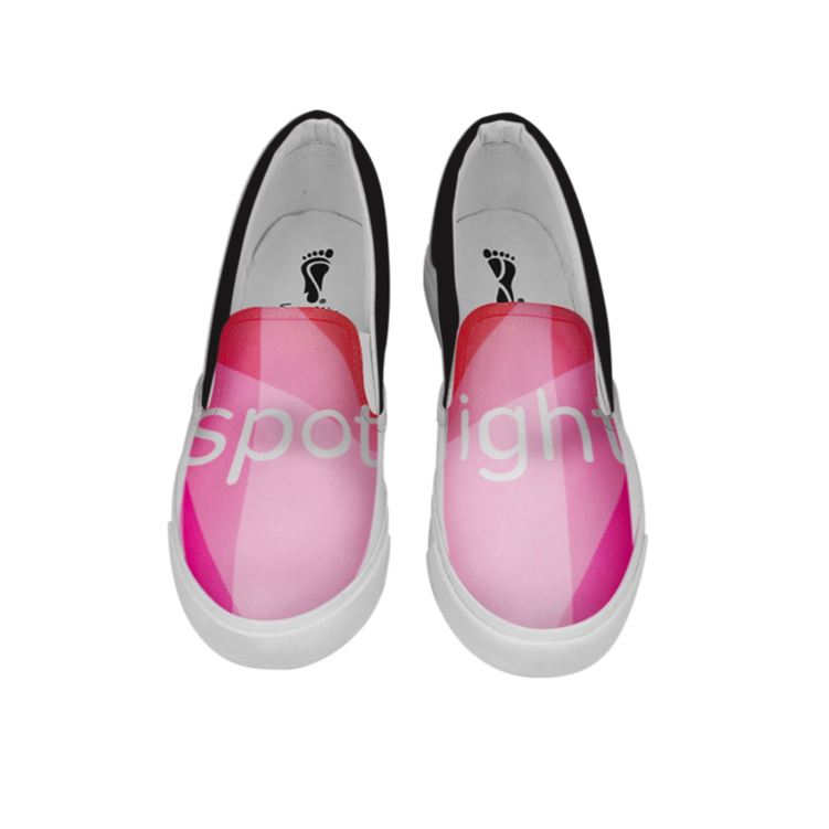 2. Split-Screen: On the second option your artwork will be printed across both shoes.