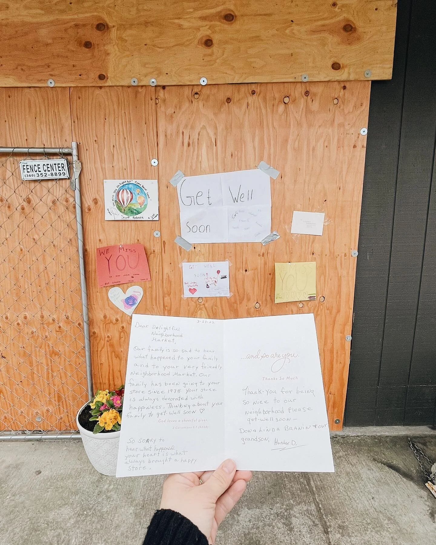 Hello Neighbors,

The artwork, notes, direct messages, comments on post, and etc. have been so uplifting and encouraging to us in so many ways! Our doors may not be open currently, but we are working diligently behind the scenes. We are planning for 