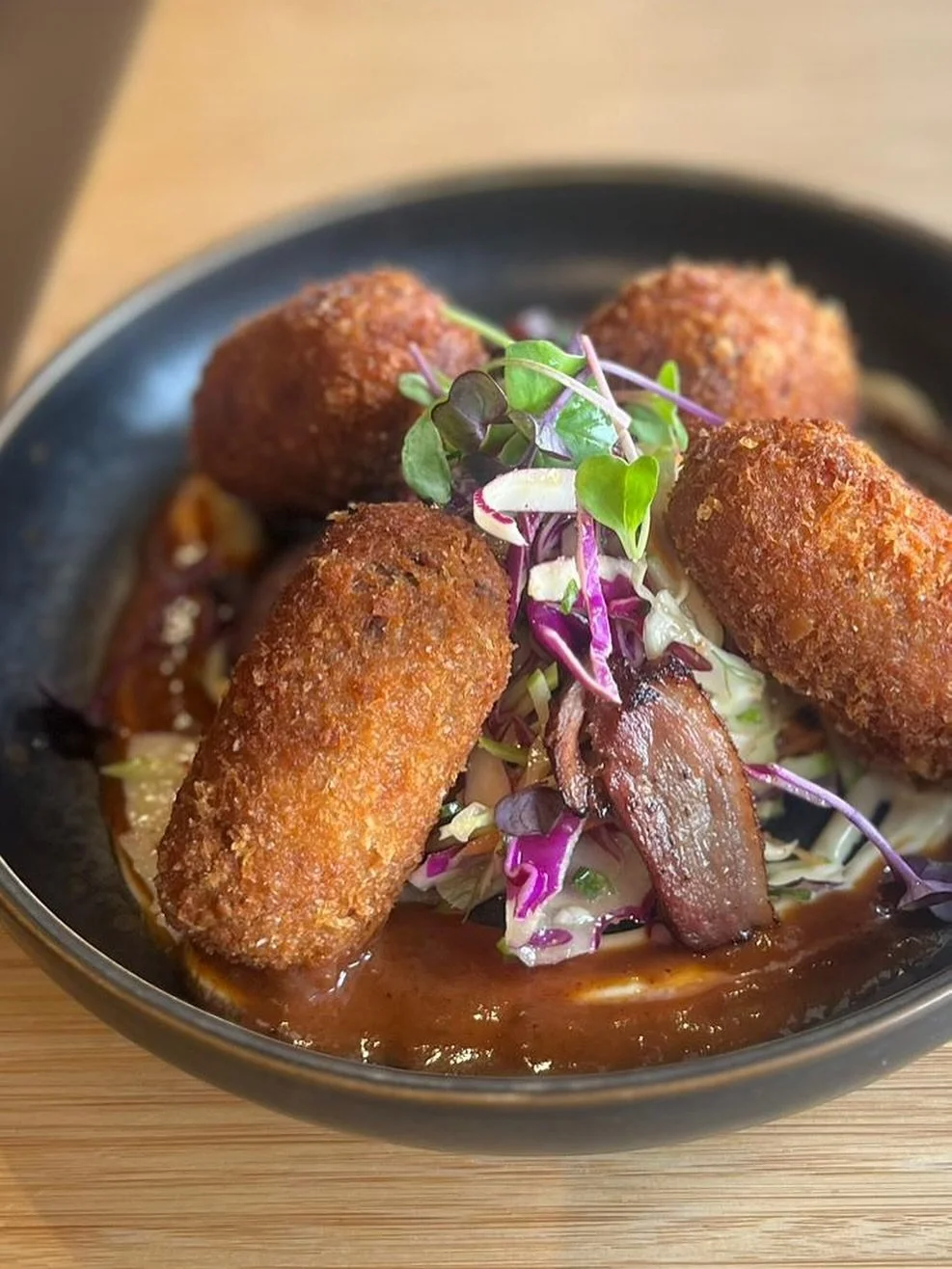 Confit duck croquettes! A picture may tell a thousand words&hellip;but this one speaks straight to your taste buds, right? 

For a limited time only, our Chef&rsquo;s Playbook is serving these delicious gems&mdash;don&rsquo;t miss out!