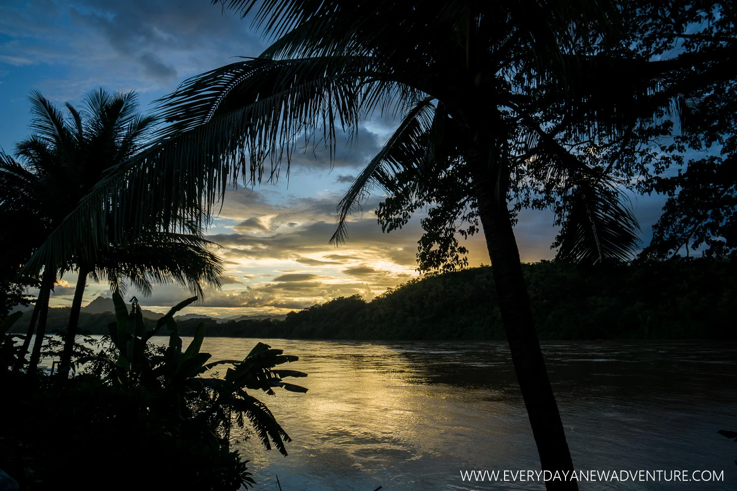 sunset over the Mekong
