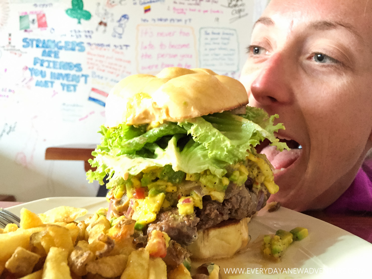 The most incredible guacamole burger ever at Brunch.