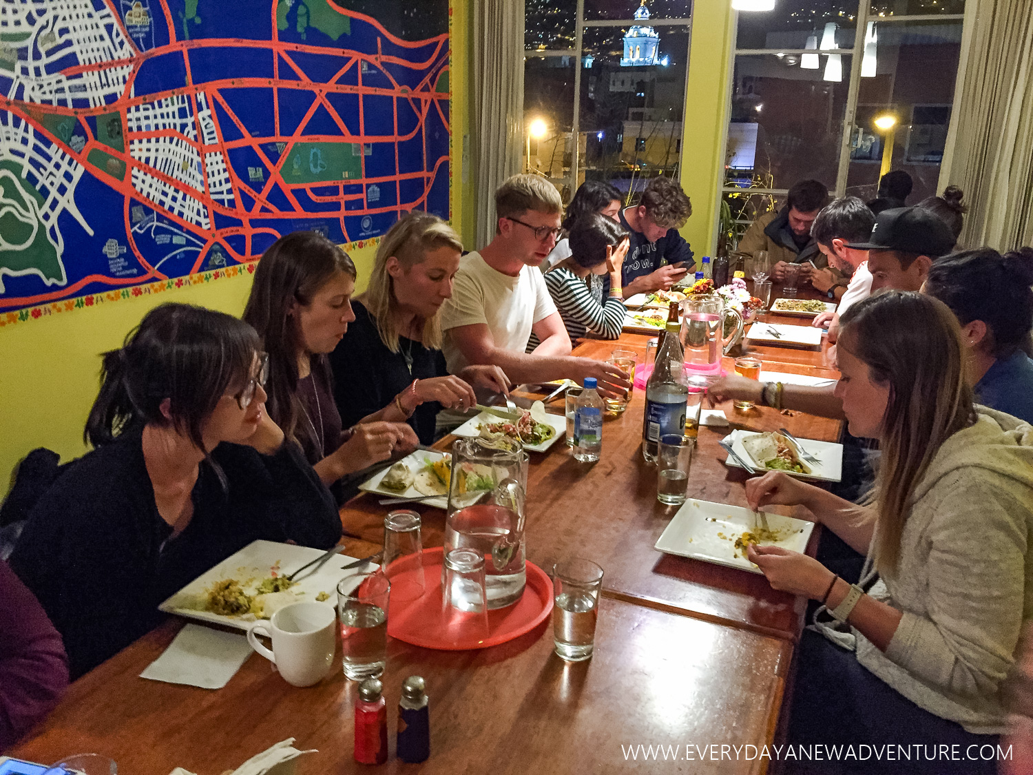 Group dinner at Community Hostel.