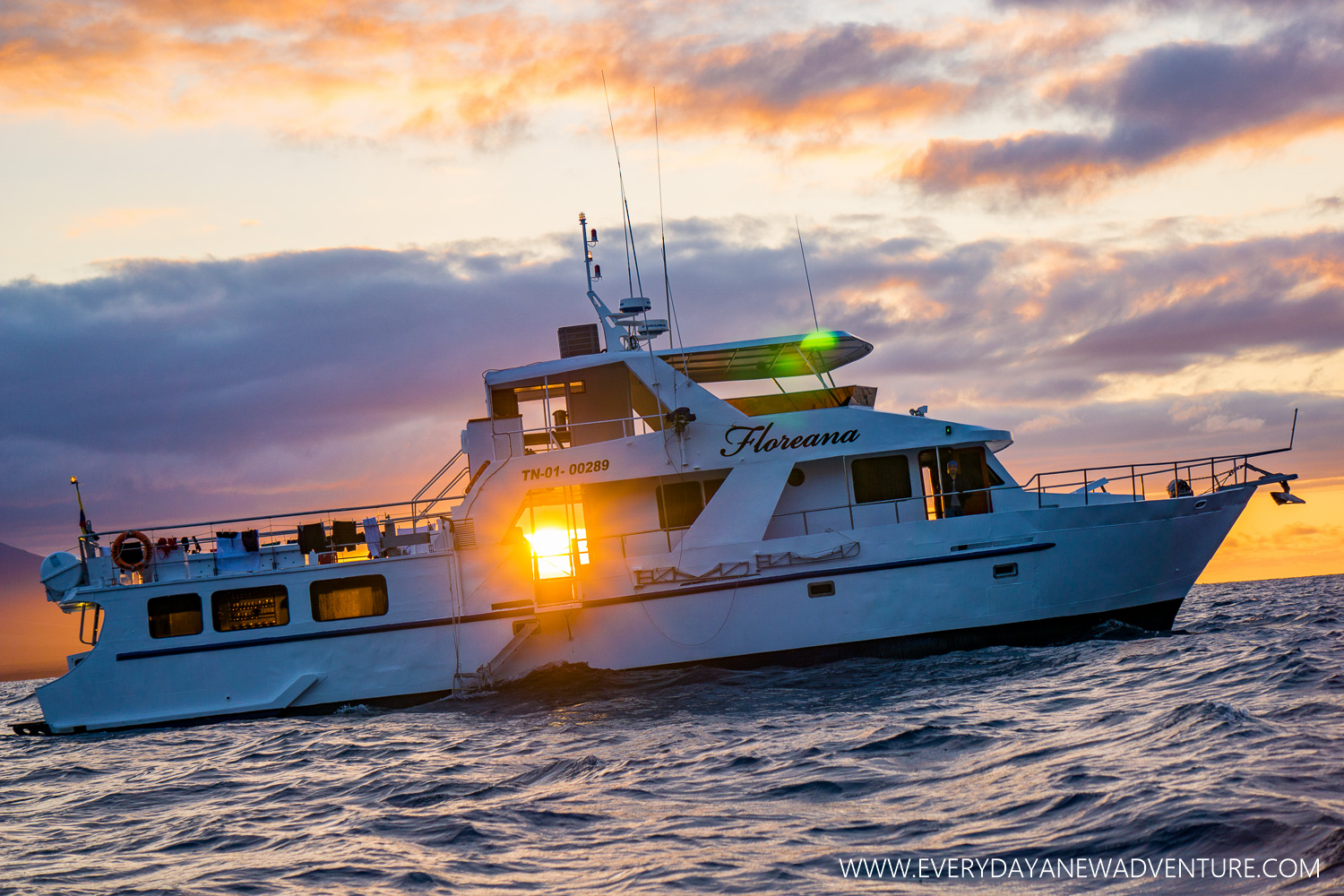 Our first boat, the Floreana.