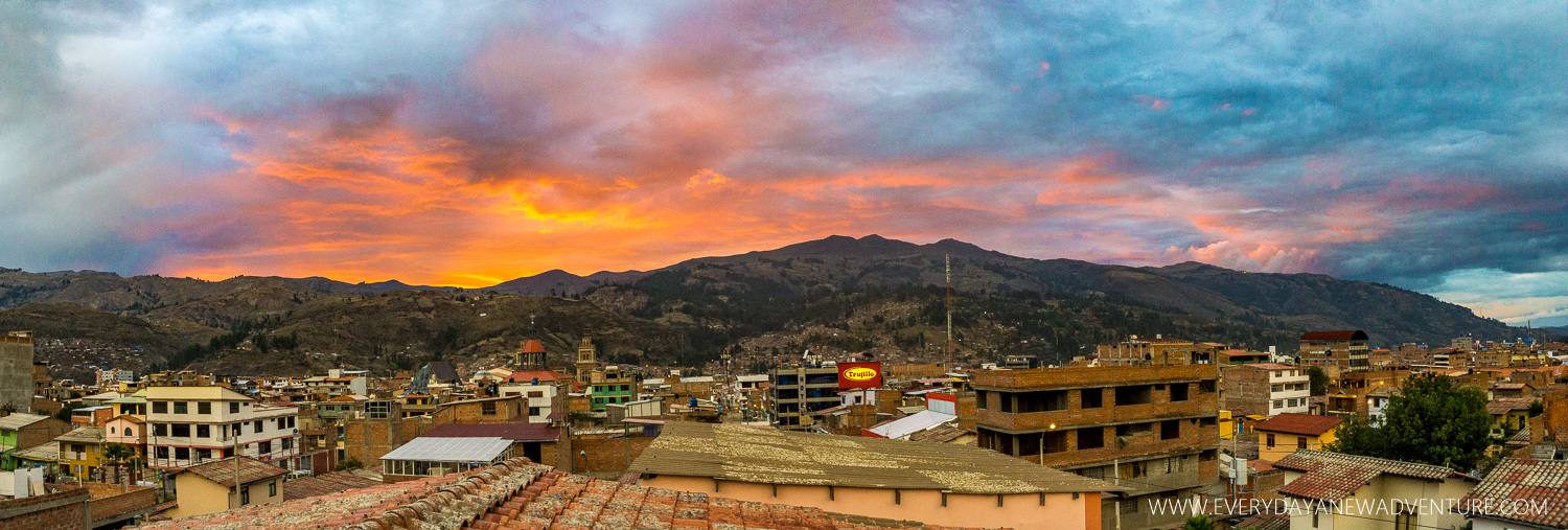 Incredible sunset over Huaraz.