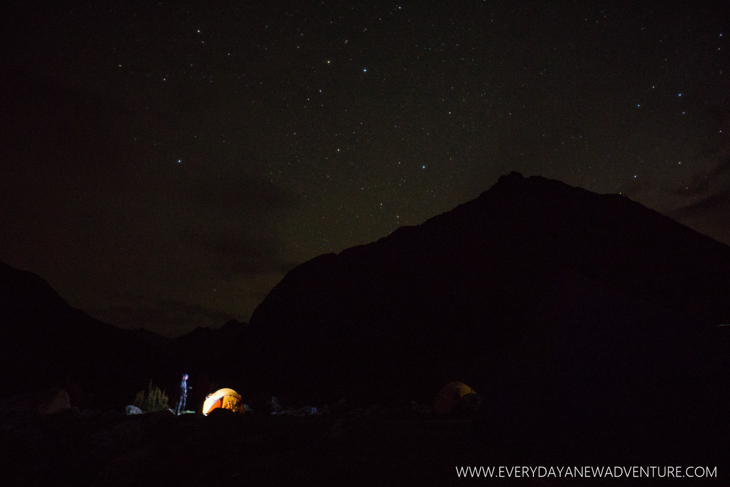 Night #1 on the Santa Cruz Trek.