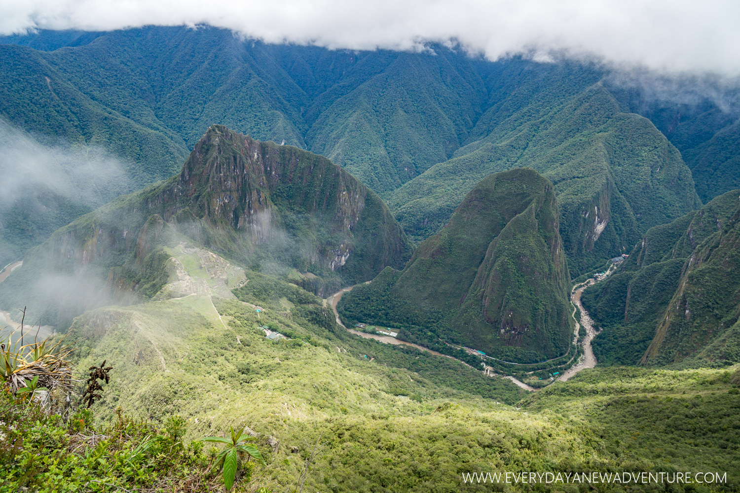 The view from the top of Machu Picchu Mountain.