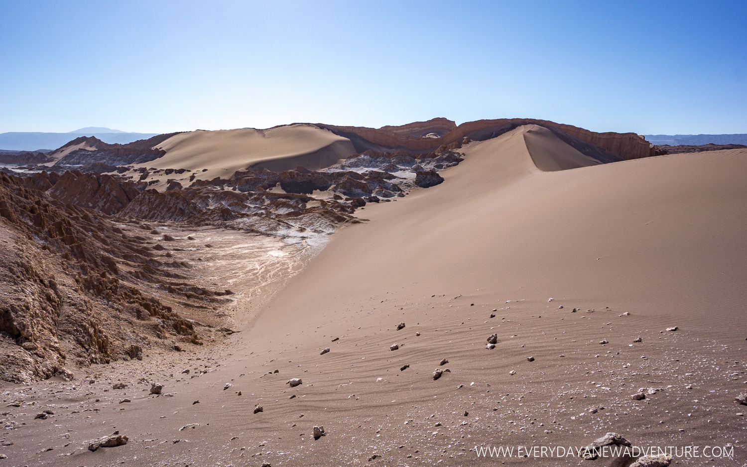 The sand dunes of La Valle de la Luna.