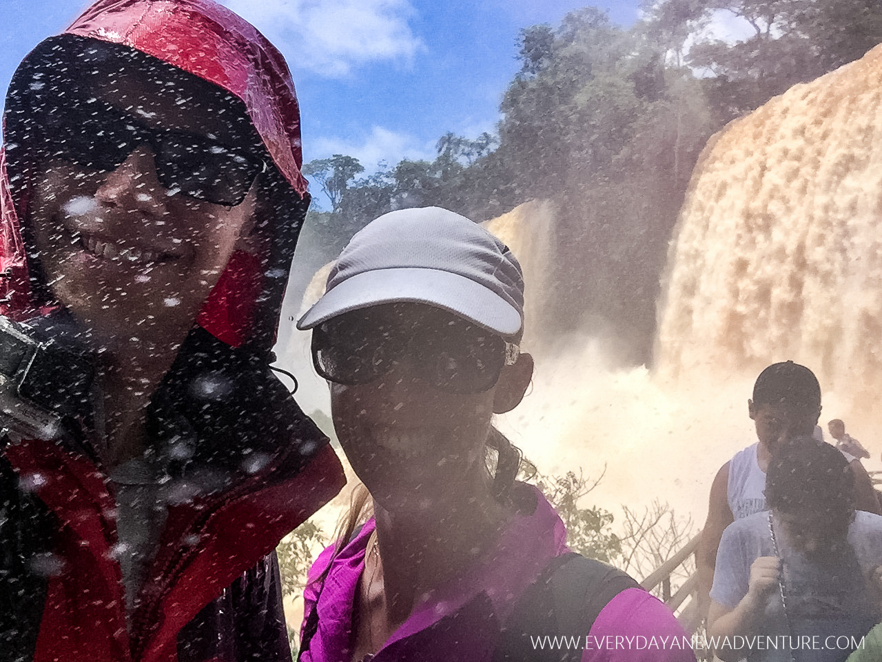 Getting soaked at the base of the Falls.