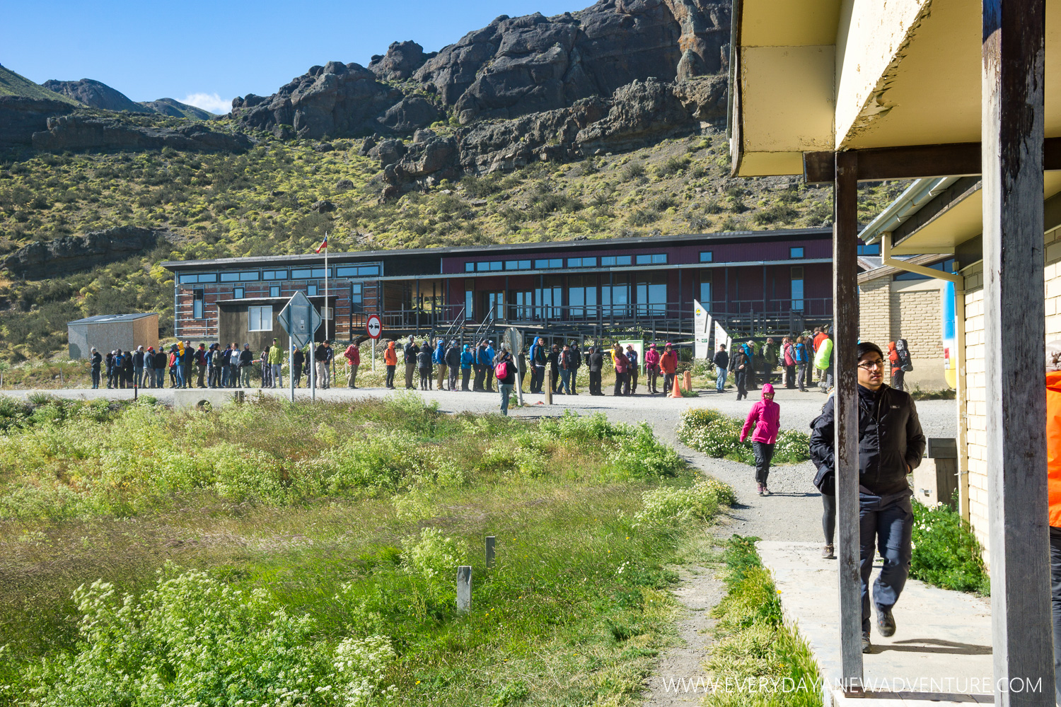 Park Registration at the entrance to Torres del Paine. Glad we were in front!