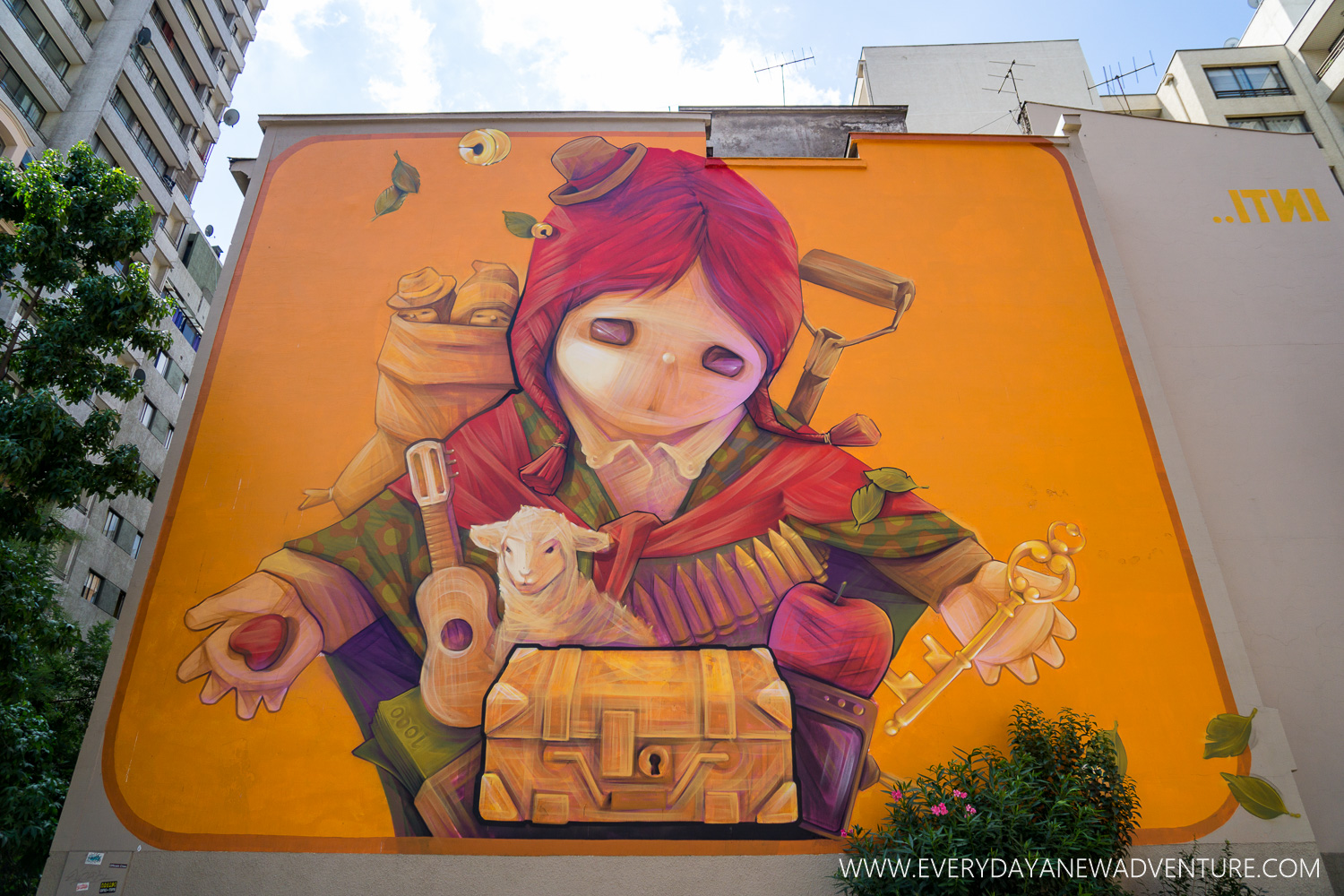 A new piece by famous graffiti artist Inti. We first learned about him in Bogota.