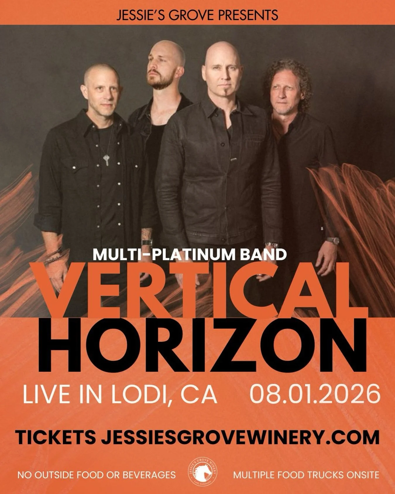 Lodi, CA! We will be at @jessiesgrovewinery on Saturday, Aug. 1!

Visit jessiesgrovewinery.com for ticketing information.