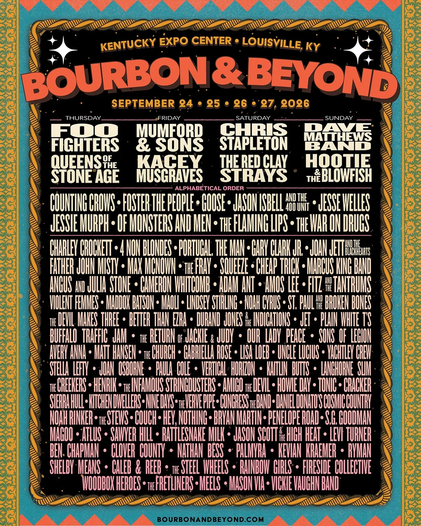 Louisville, KY! We&rsquo;re thrilled to be part of this amazing lineup for @bourbonandbeyond in September!

4-Day and Single-Day passes are on sale now!

Festival information: Link in bio
