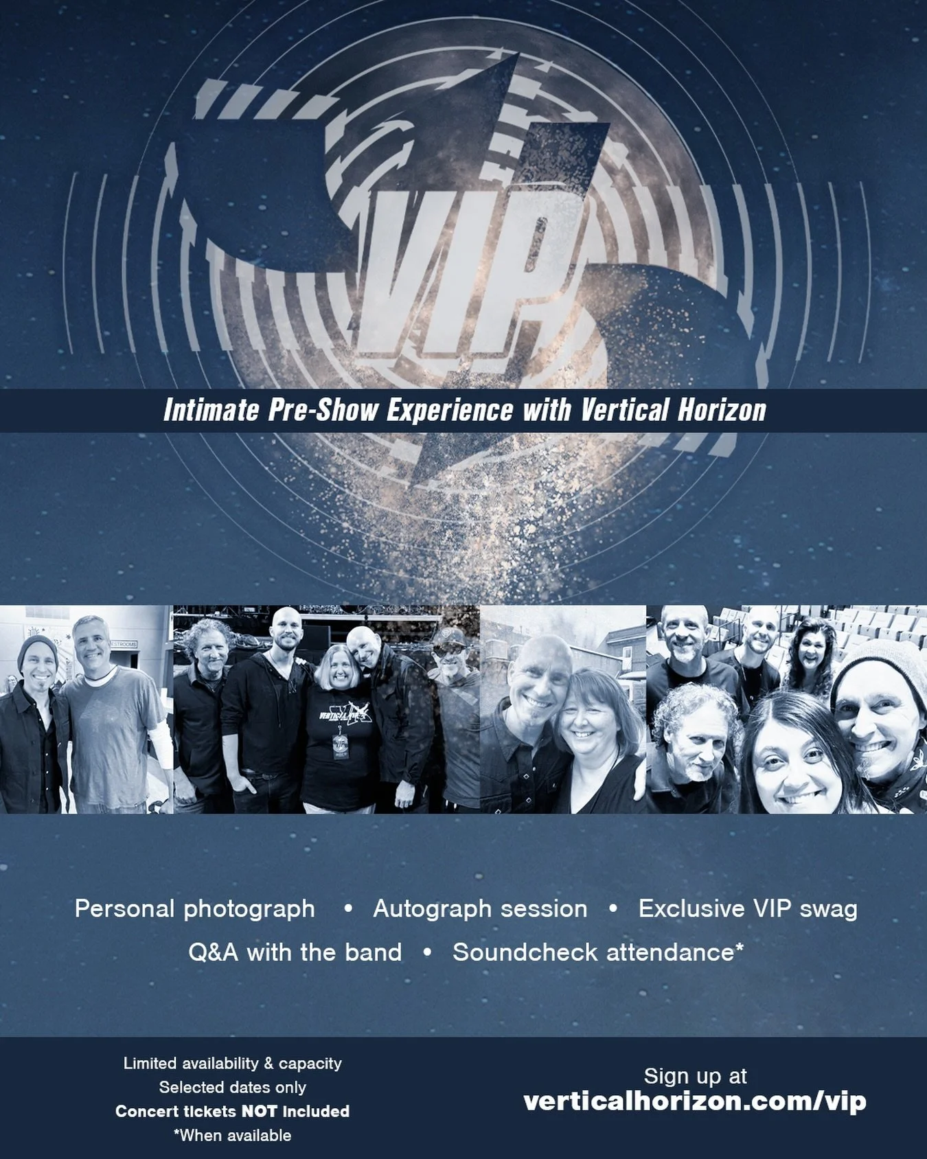 Vertical VIP is back for 2026!

VIP passes have just been released on our website. There is a limited amount of capacity per show date, so be sure to secure your spot!

We love connecting with our fans. It is always incredibly rewarding for the band 