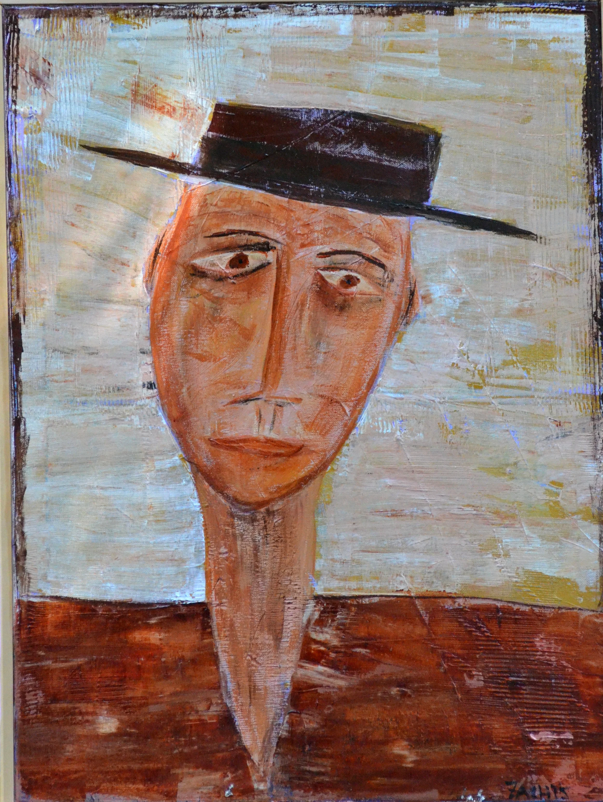 Man in Hat #2 (2015, 18 by 24)