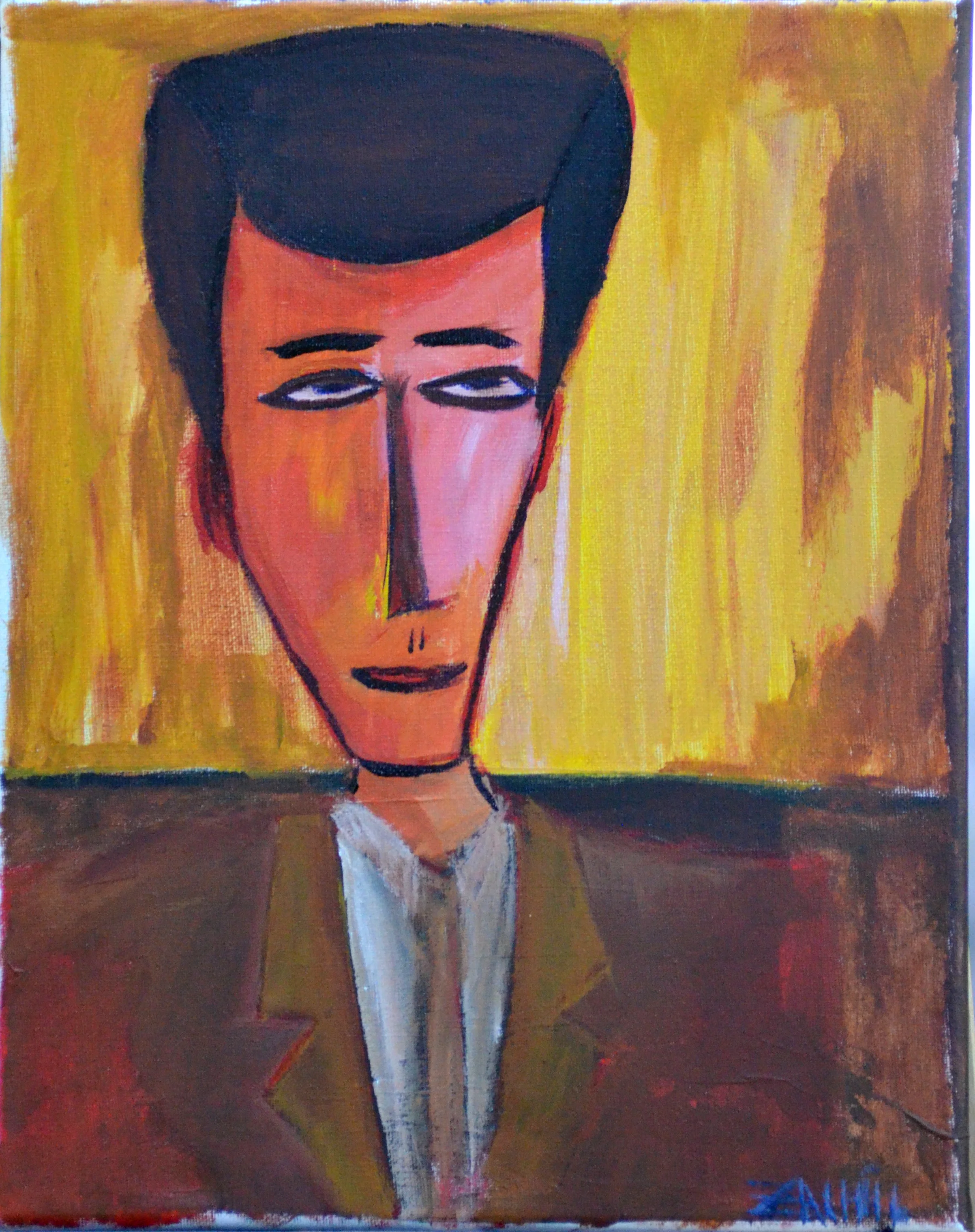 Big Head (2016, acrylic, 12 by 16)