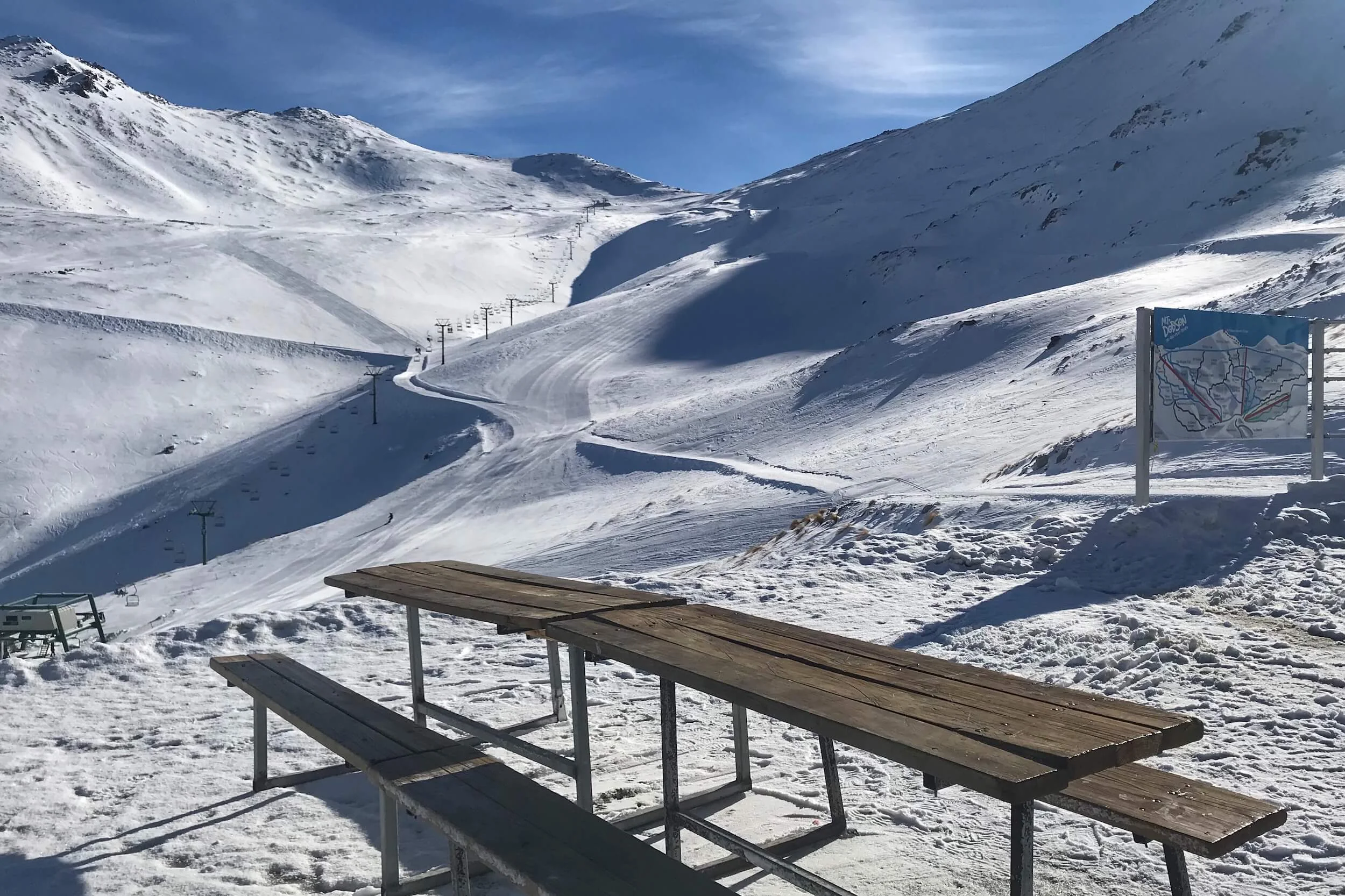 THE UNCROWDED LUNCH AREA OVERLOOKING THE SADDLE CHAIR