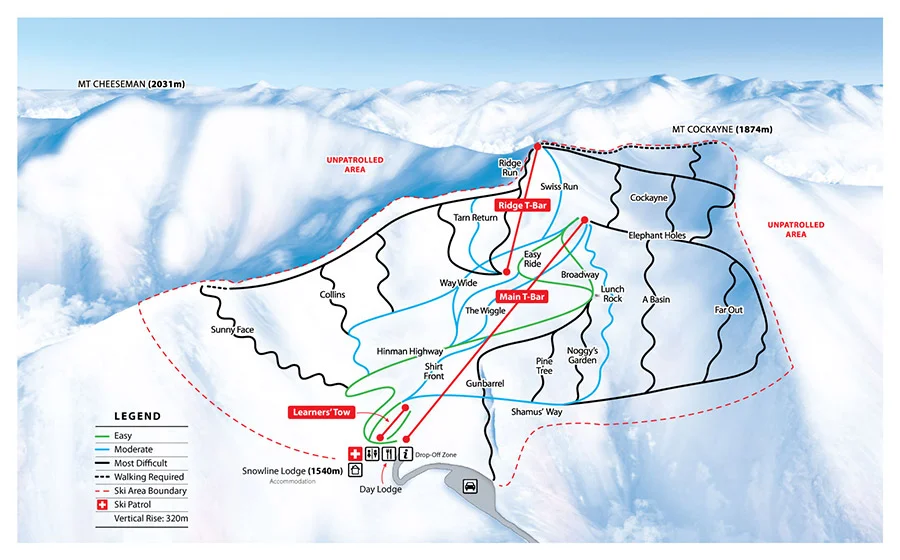 MT CHEESEMAN TRAIL MAP.