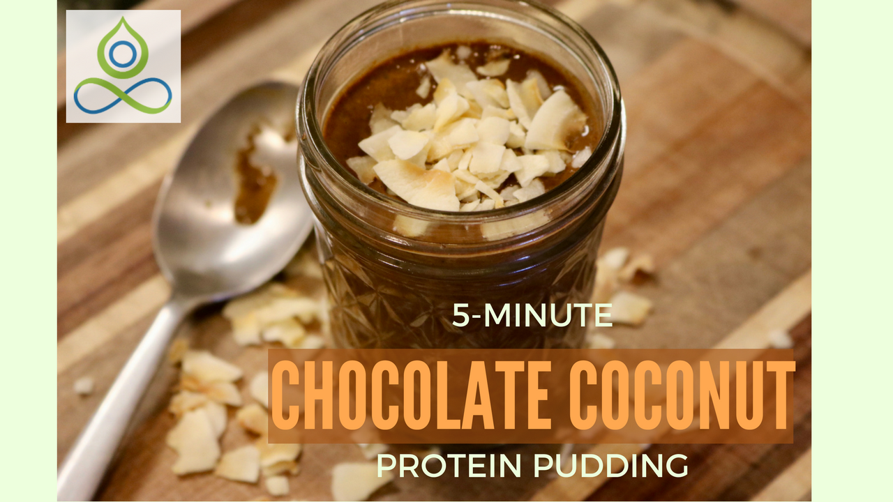 5-minute chocolate coconut protein pudding
