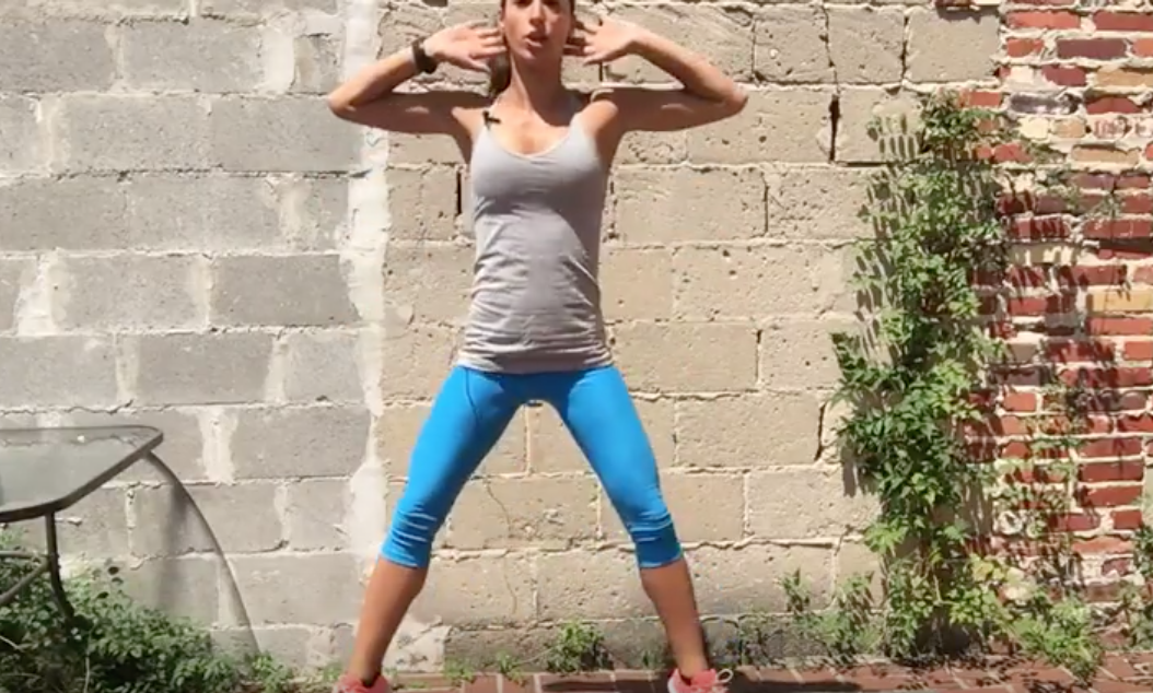 10 Minute Total-Body SWEAT Workout-squat jumps