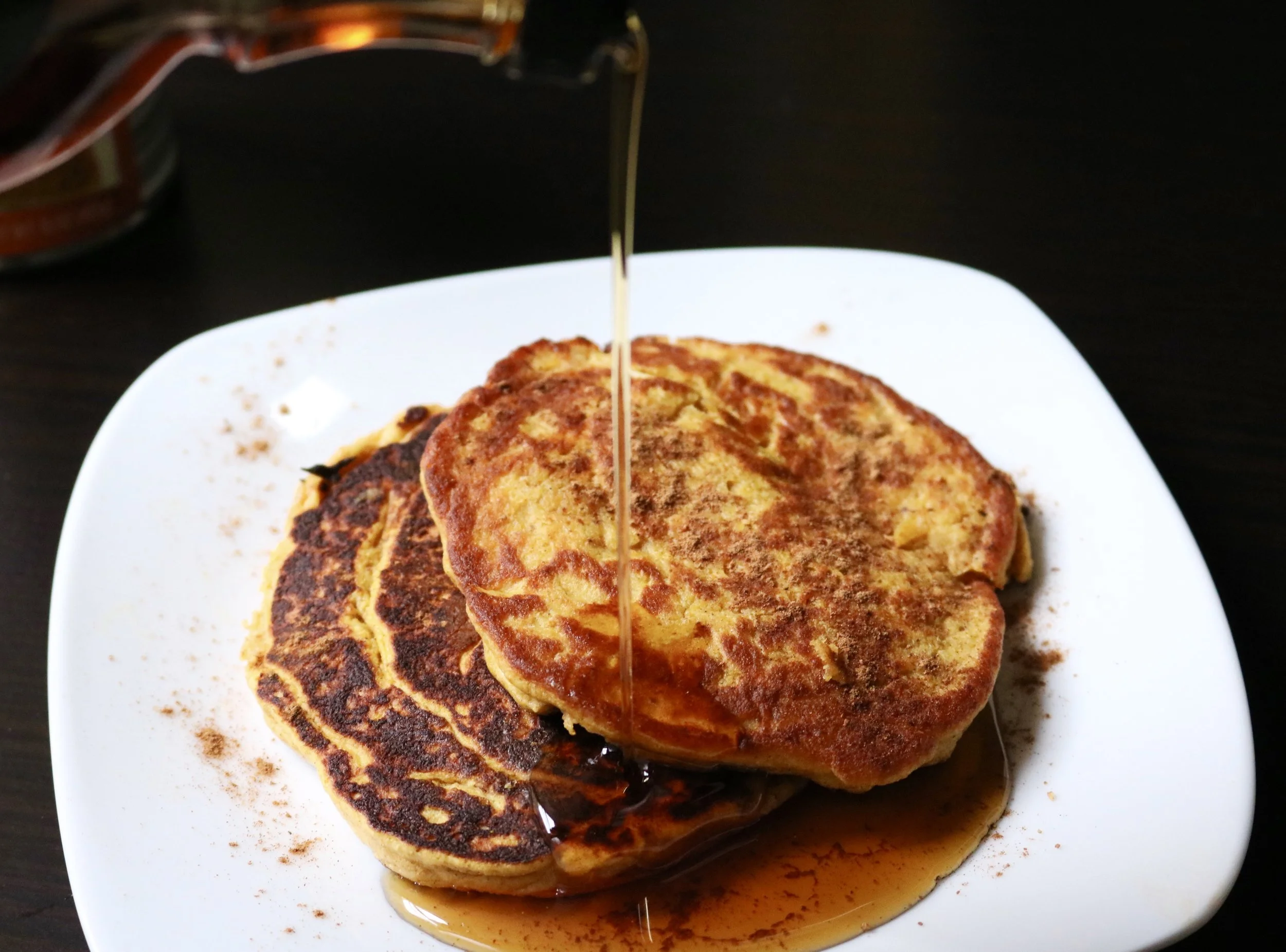 Fluffy Pumpkin Coconut Pancakes