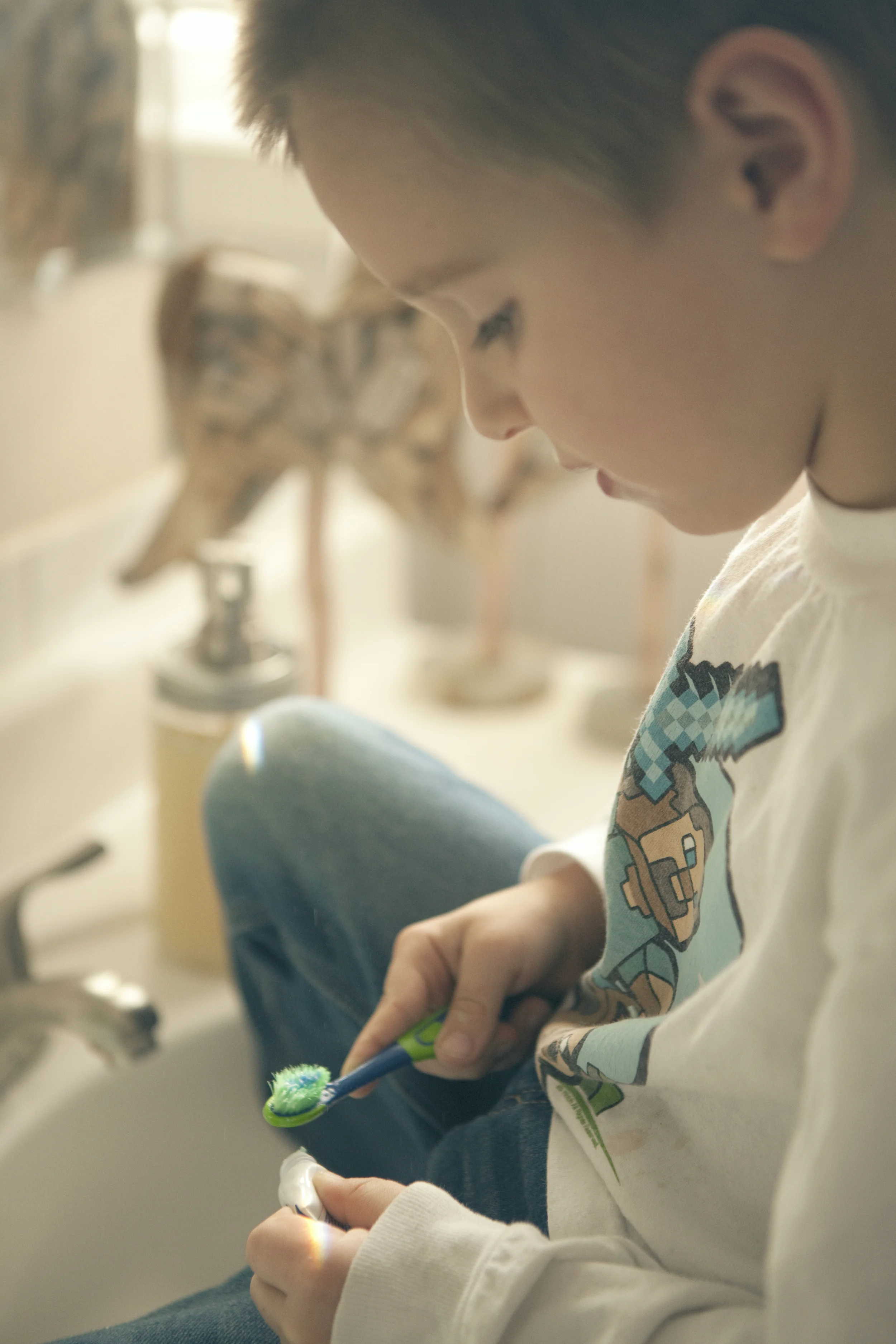 It takes a 5 year old real focus and hand eye coordination to do even simple things... how quickly we forget. One day he may be using these hands for surgery, or writing books, or healing the sick. &nbsp;But today... they are trying their best to ge…