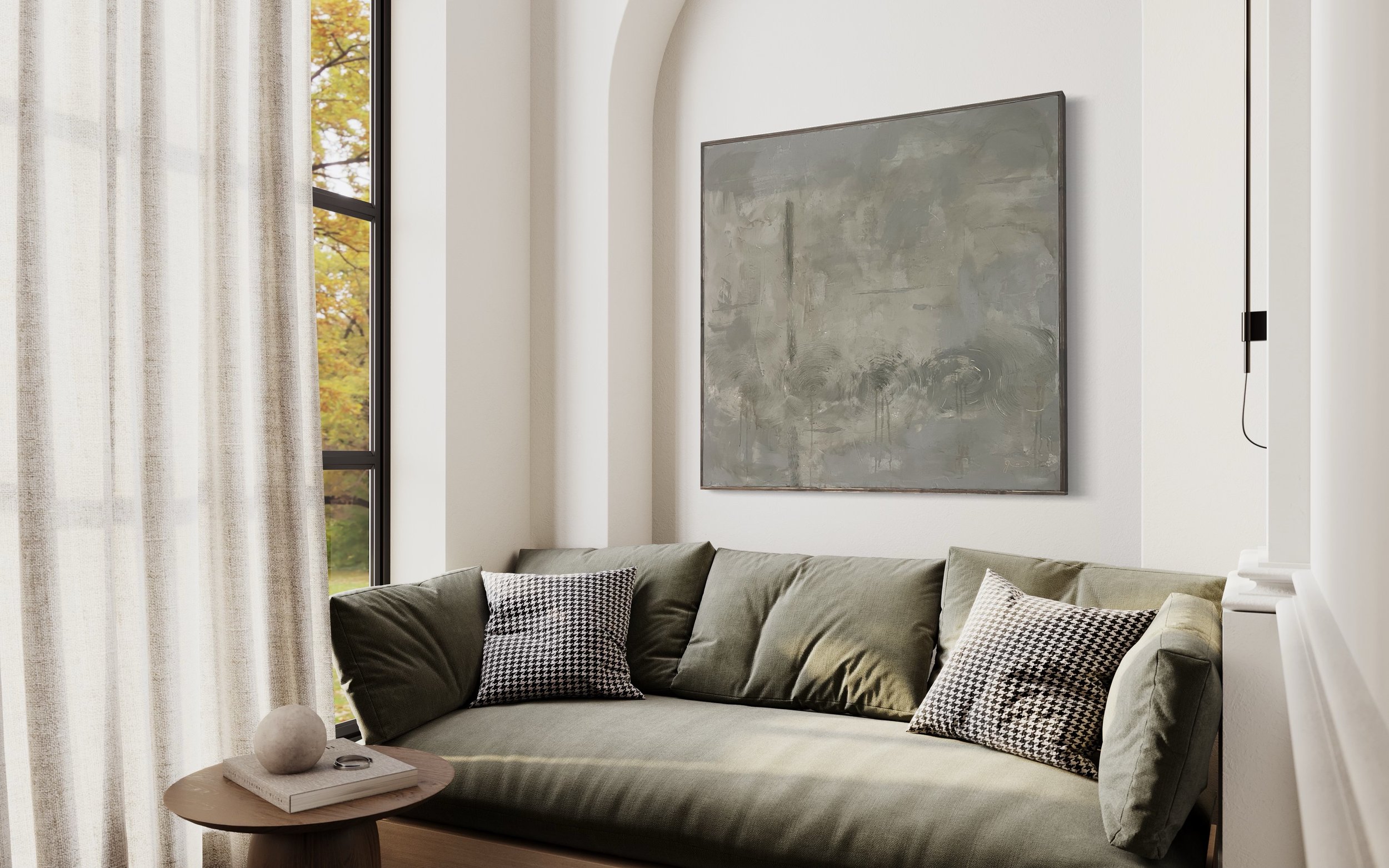 Oil The Cogs (original) 38x38 framed