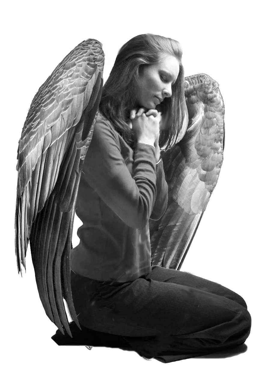 And here is the rough concept of my kneeling angel.