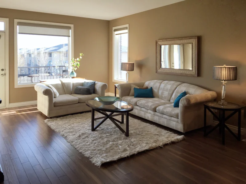 Large sunny Living room with Balcony.