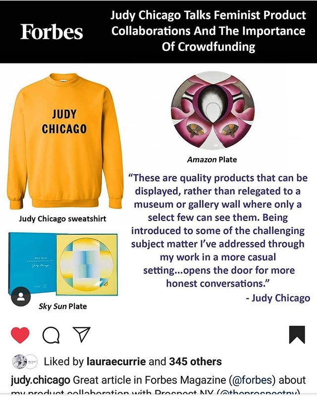 😭the legendary artist @judy.chicago said my article about her in @forbes is &quot;great.&quot; I had the honor of sitting down with her for an interview and it was truly special. Link up top. She's a hero. #art #artist #women #feminist #hero